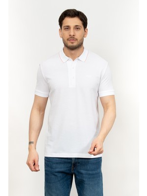 Boss Men's Polo Collar T-Shirt White