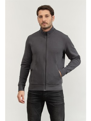 Boss Men's Zip-Up Sweatshirt Grey