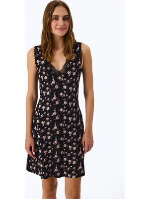 Penti Black Floral Dream Nightgown