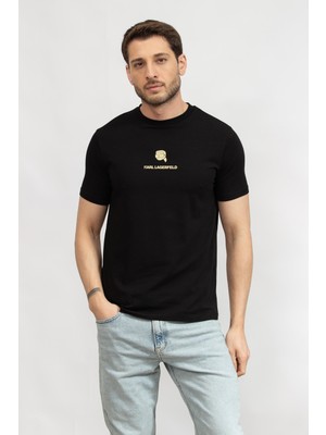 Karl Lagerfeld Men's Crew Neck T-Shirt Black
