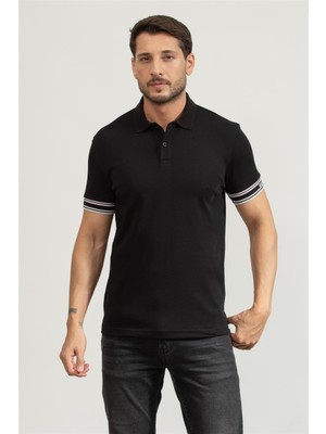 Boss Men's Polo Collar T-Shirt Black