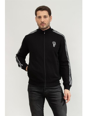 Karl Lagerfeld Men's Zip-Up Sweatshirt Black
