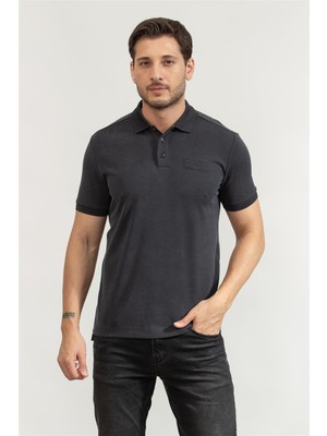 Ea7 Men's Polo Collar T-Shirt Black
