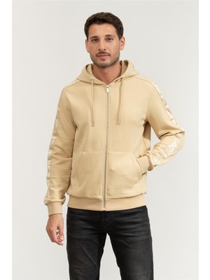 Karl Lagerfeld Men's Hooded Sweatshirt Sand Beige