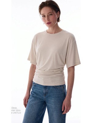 Penti Ecru Modal Waist Detail T-Shirt