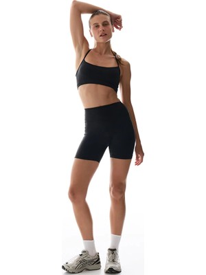 Penti Lycra Black Cream Light Support Removable Padded Racerback Sports Bra