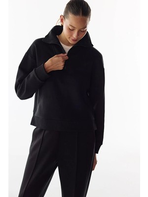 Penti Black Half-Zip Brushed Sweatshirt