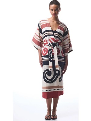 Penti Ethnic Print Shay Long Kimono