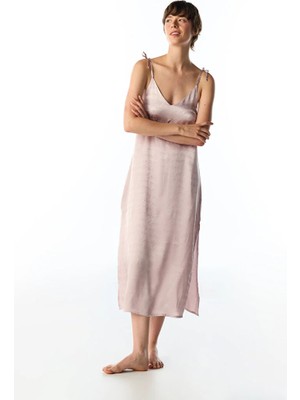 Penti Pastel Pink Dreamy Satin Slogan Print Nightgown