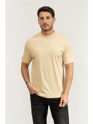 Karl Lagerfeld Men's Crew Neck T-Shirt Sand Beige