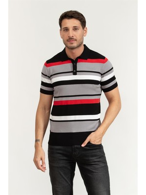 Karl Lagerfeld Men's Polo Collar Knitwear Black