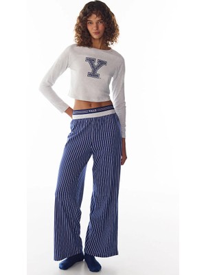 Penti Navy Yale Graffiti Print Long Sleeve Pants Pajama Set