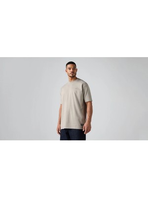 Levis Box Basic Printed Oversize Beige T-Shirt