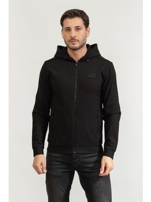 Ea7 Men's Hooded Sweatshirt Black