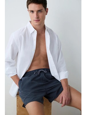 Penti Men's Navy Striped Swim Shorts