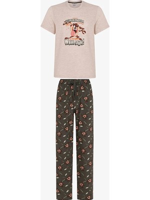 Penti Men's Tasmanian Pants Short Sleeve Pajama Set