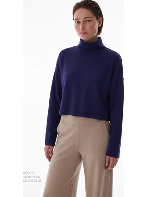 Penti Navy Modal Stand Collar Top