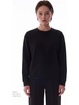 Penti Black Modal Crew Neck Oversize Sweatshirt