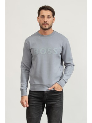 Boss Salbo Men's Crew Neck Sweatshirt Grey