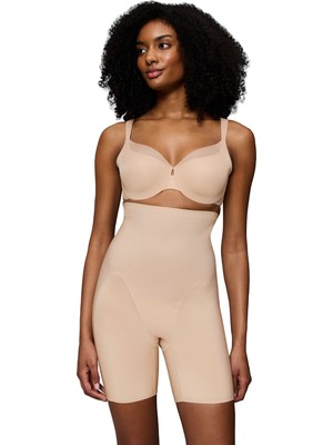 Trıumph Triumph Women's Bmu Illusion Curve Super Hw Mid-Thigh Shapewear Beige
