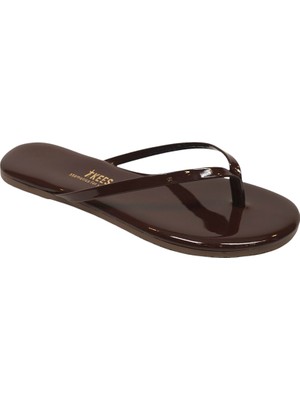 Tkees Women's Brown Patent Classic Slippers Brown