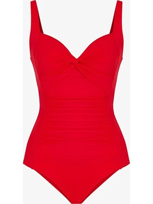 Penti Red Shirred Swimsuit