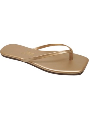 Tkees Women's Gold Square Toe Slippers