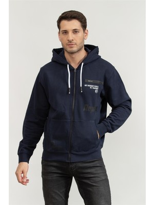 Replay Regular Men's Zip-Up Sweatshirt Blue