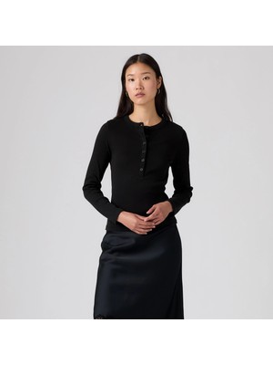 Levis Essential Long Sleeve Black T-Shirt