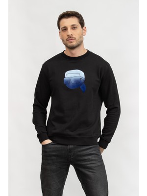 Karl Lagerfeld Men's Crew Neck Sweatshirt Black