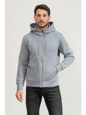 Boss Men's Zip-Up Sweatshirt Grey
