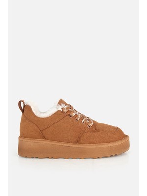 Yaya By Hotiç Kadın Taba Süet Kalın Tabanlı Günlük Sneaker