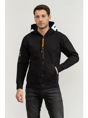 Replay Regular Men's Zip-Up Sweatshirt Black