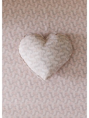 Mango Heart Print Canvas Cotton Cushion