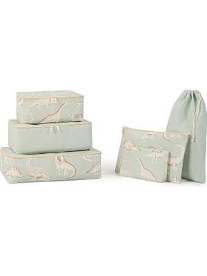 Home Textile 6'lı Çocuk Odası Dinozor Bavul Içi Düzenleyici Set
