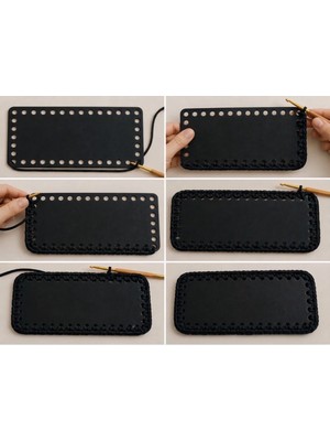 Major Hobi Çanta Yapım Seti Dikdörtgen Çanta Tabanı ve 2 Adet Çanta Sapı 20X11 cm Siyah