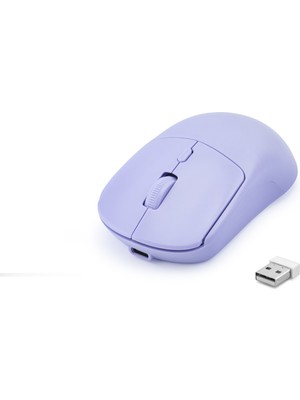 Skygo Dual Mode Şarjlı Kablosuz Mouse 2.4 Ghz Bluetooth 5.0 4000 Dpı Lila HDX3415L