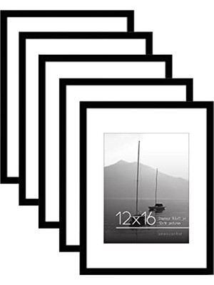 Burada Bulabilirsin 12 x 16 Resim Çerçevesi Seti 5 Inç Siyah - Mat ile 8,5 x 11 Resim Çerçevesi Veya 12X16 Çerçeve Olarak Kullanın - Resim Çerçeveleri Kolaj Duvar Dekoru Pleksiglas Kapaklı - Galeri Duvar