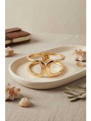 Efnaz Style Gold Renk Pirinç Manşet Model Vintage Kelepçe Bilezik