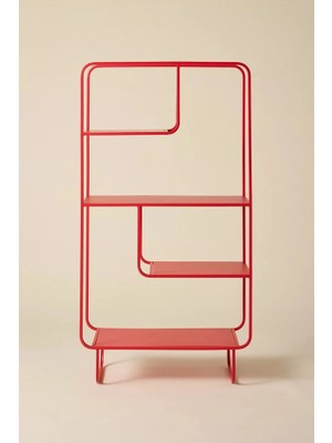 717 Design Alana B Metal Kitaplık 76 x 33 x 150 cm Kırmızı