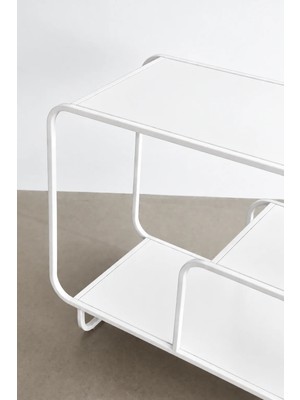 717 Design Alana D Metal Kitaplık 45 x 33 x 150 cm Beyaz