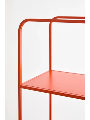 717 Design Alana D Metal Kitaplık 45 x 33 x 150 cm Turuncu