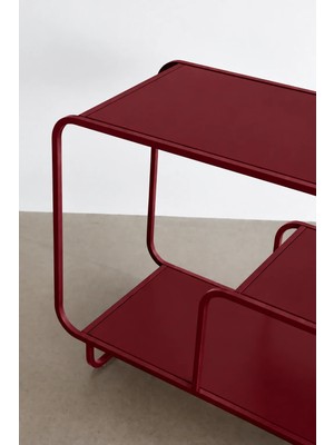 717 Design Alana D Metal Kitaplık 45 x 33 x 150 cm Bordo