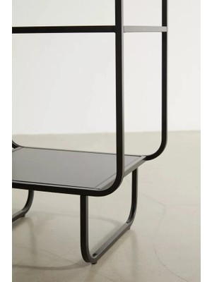 717 Design Alana D Metal Kitaplık 45 x 33 x 150 cm Siyah