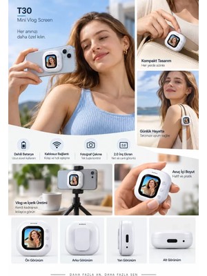 Çamaşır Kenti Home Pratik Kullanım Kablosuz Mini Selfie Ekranı