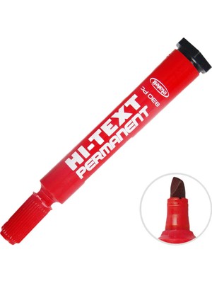 4 Adet Hi-Text 830 C Permanent Marker Koli Kalemi Kesik Uç Kırmızı