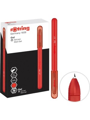 3 Adet Rotring Jel Kalem 0.7 mm Kırmızı 12 Adet - 12 Al 10 Öde