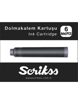 4 Adet Scrikss Dolma Kalem Kartuşu Siyah 6'lı Paket