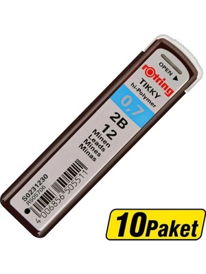4 Adet Rotring  0.7 mm 2b Hi-Polymer Kalem Ucu 10'lu Paket