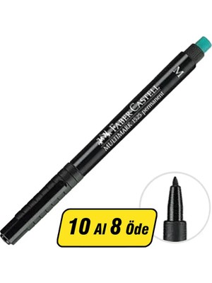 3 Adet Faber-Castell 1525 Permanent Asetat Kalem Siyah M Uç - 10 Al 8 Öde